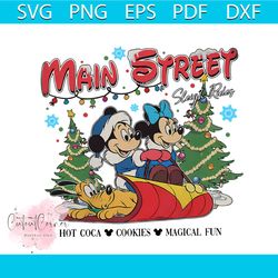vintage mickey and minnie christmas on main street png
