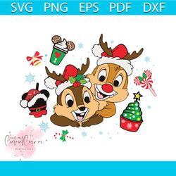 chip and dale couple christmas disney vacation svg file