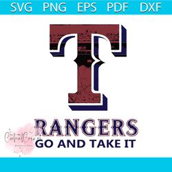 logo texas rangers go and take it svg graphic design file