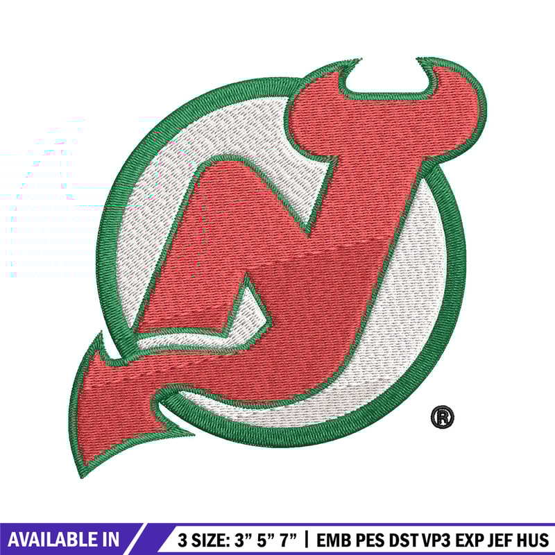 New Jersey Devils logo Embroidery, NHL Embroidery, Sport embroidery, Logo Embroidery, NHL Embroidery design..jpg