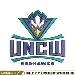 nc wilmington seahawks embroidery, nc wilmington seahawks embroidery, embroidery file, sport embroidery, ncaa embroidery
