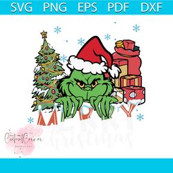 merry christmas grinchy santa hat svg graphic design file