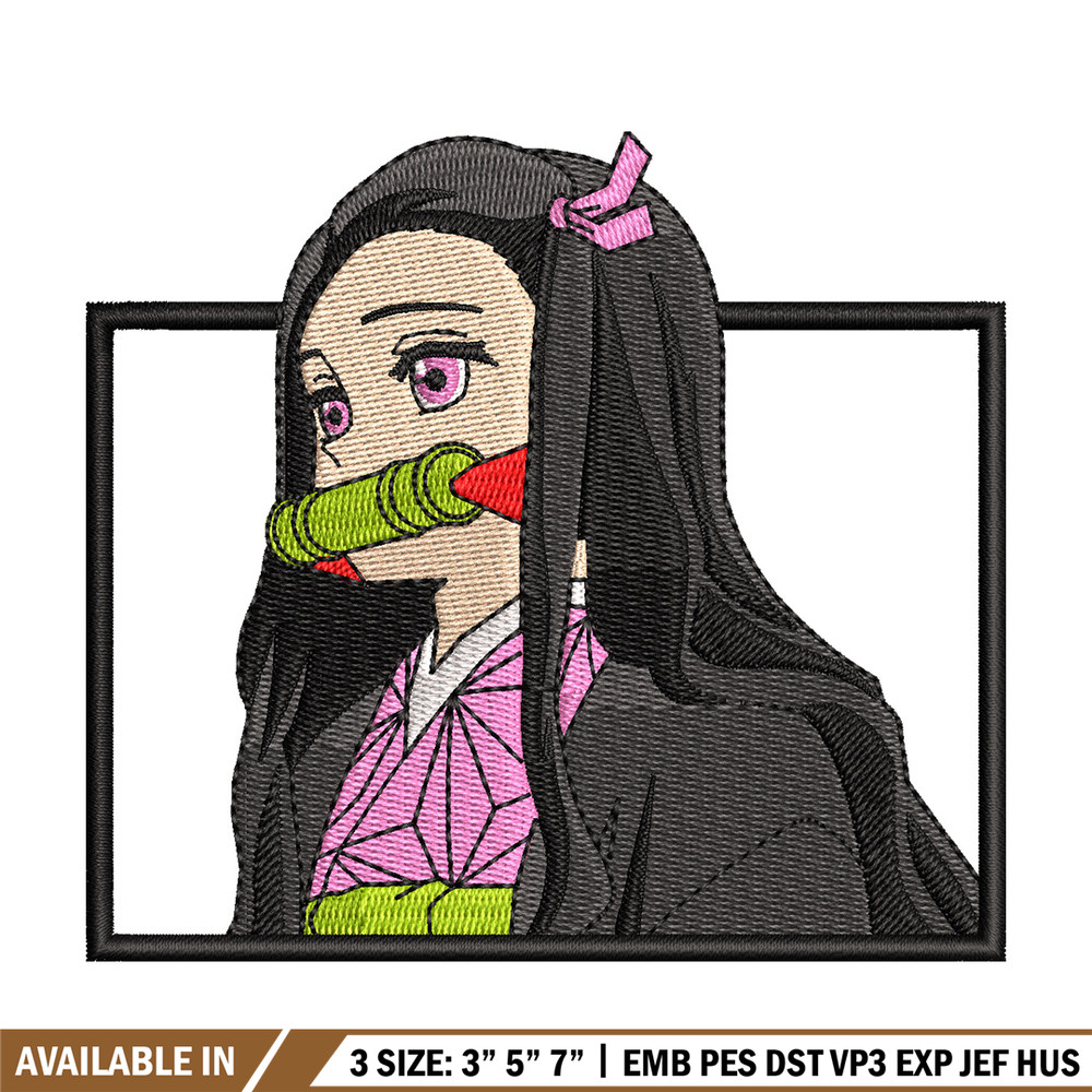 Nezuko bamboo box embroidery design, Nezuko embroidery, Anime design, Embroidery shirt, Embroidery file,Digital download.jpg