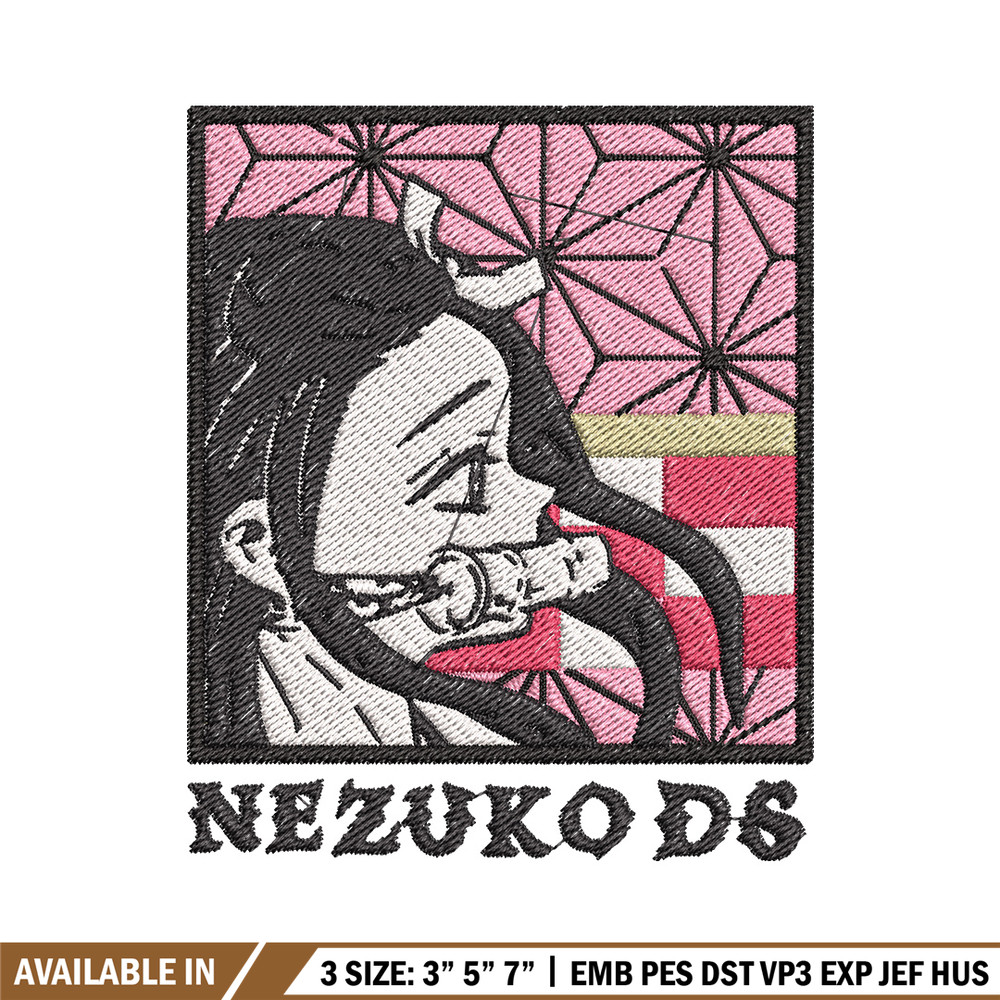Nezuko ds embroidery design, Nezuko embroidery, Embroidery shirt, Embroidery file, Anime design, Digital download.jpg