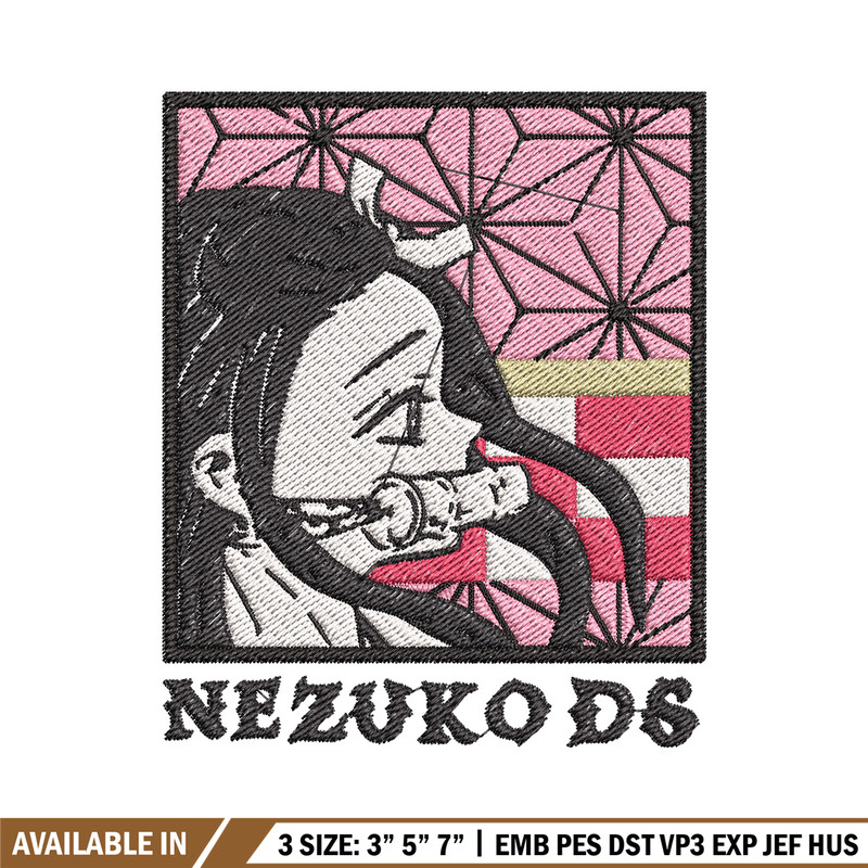 Nezuko ds embroidery design, Nezuko embroidery, Embroidery shirt, Embroidery file, Anime design, Digital download.jpg