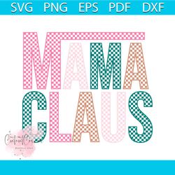 retro mama claus christmas svg cutting digital file