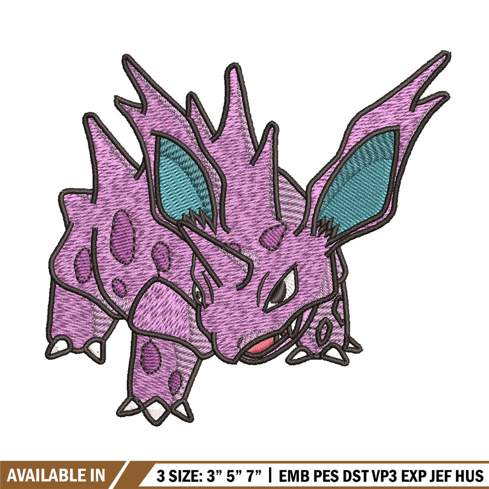 Nidorino embroidery design, Pokemon embroidery, Anime design, Embroidery shirt, Embroidery file, Digital download.jpg
