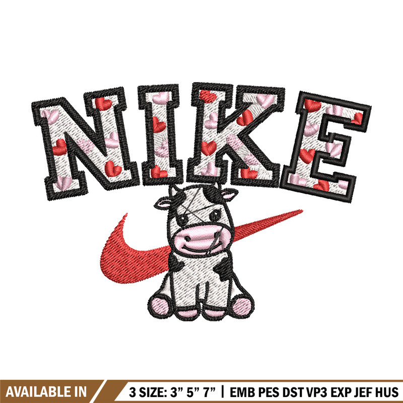 Nike cute cow Embroidery Design, Brand Embroidery, Nike Embroidery, Embroidery File, Logo shirt, Digital download.jpg