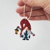 Christmas tree ornament Gnome pendant or brooch made of polymer clay video tutorial.jpg