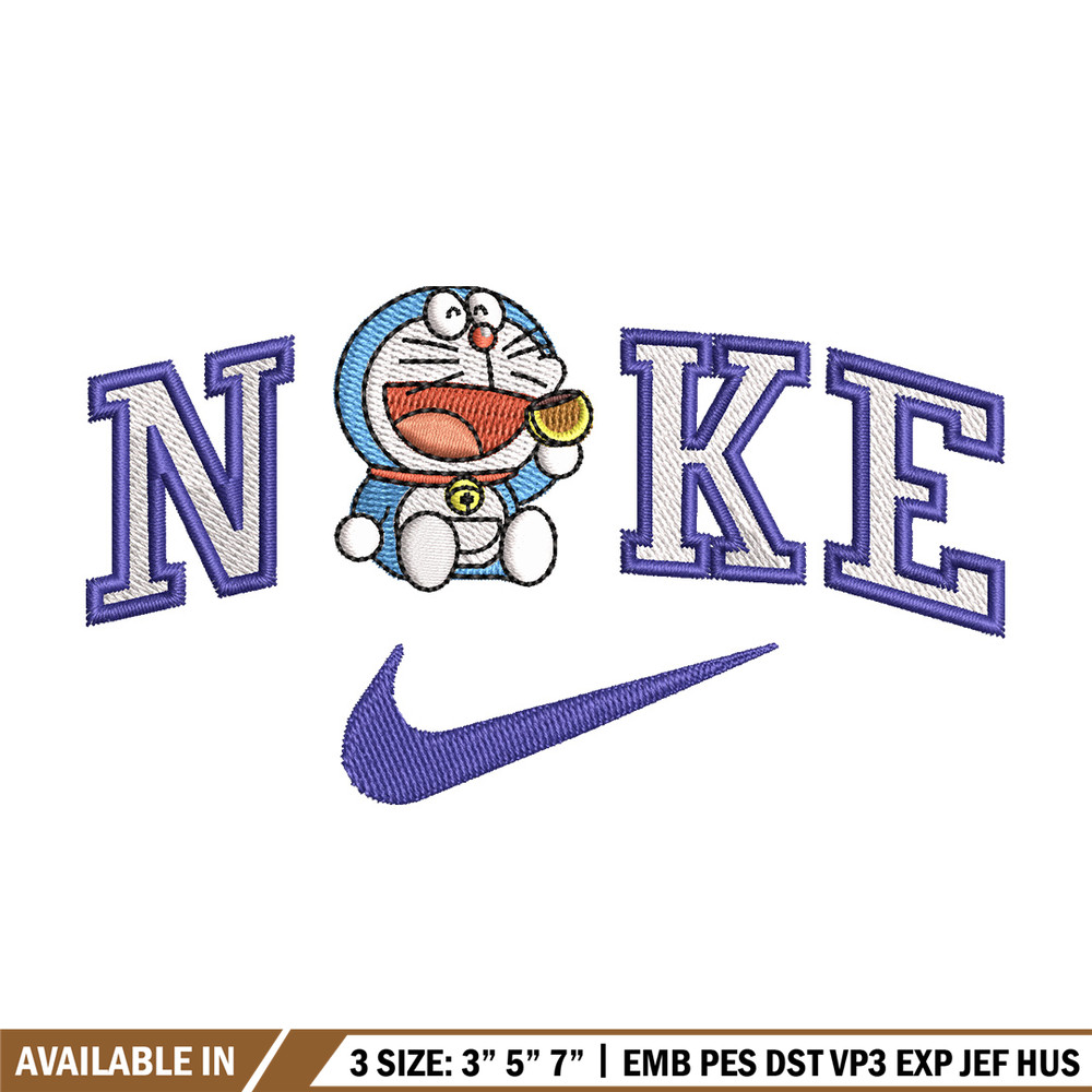 Nike doraemon embroidery design, Doraemon embroidery, Emb design, Embroidery shirt, Embroidery file, Digital download.jpg