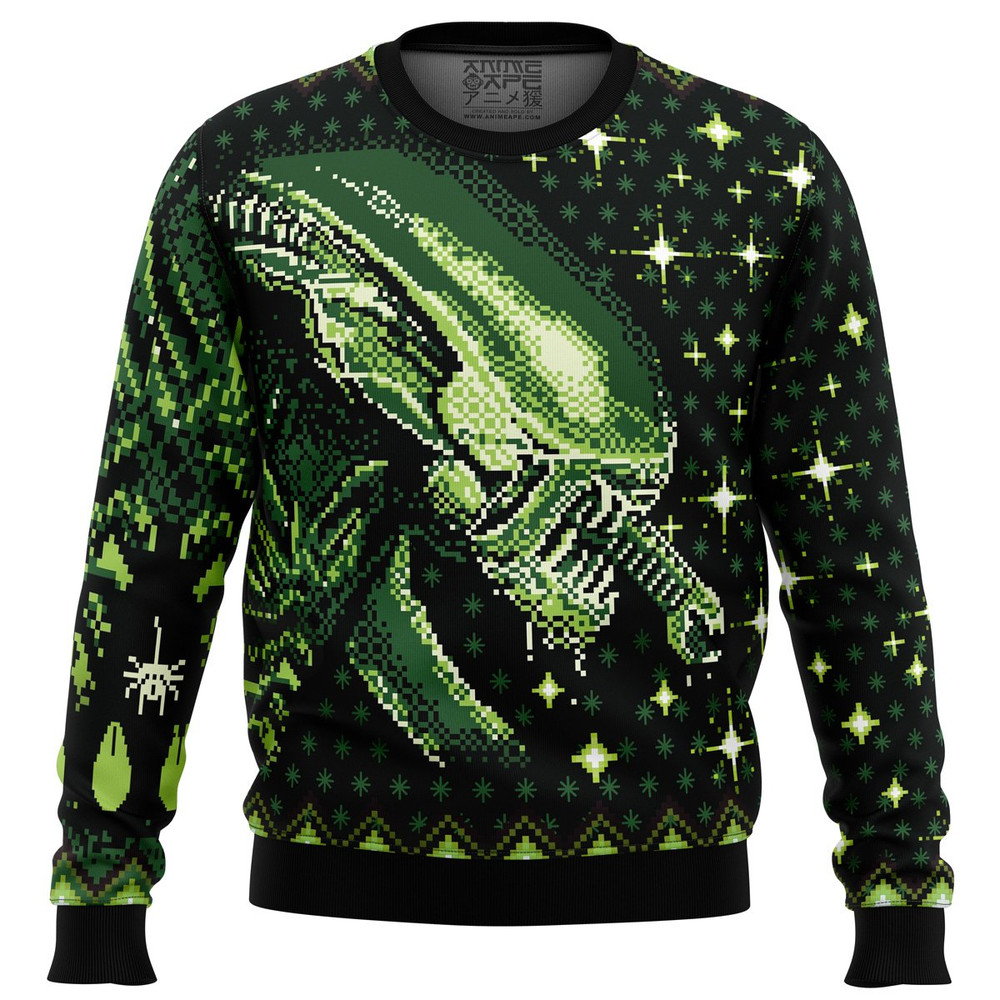Xenomorph Alien All Over Print Hoodie 3D Zip Hoodie 3D Ugly Christmas Sweater 3D Fleece Hoodie