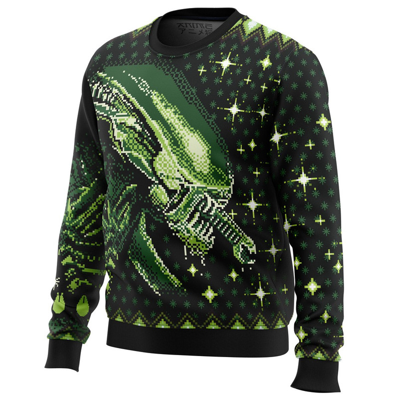 Xenomorph Alien All Over Print Hoodie 3D Zip Hoodie 3D Ugly Christmas Sweater 3D Fleece Hoodie