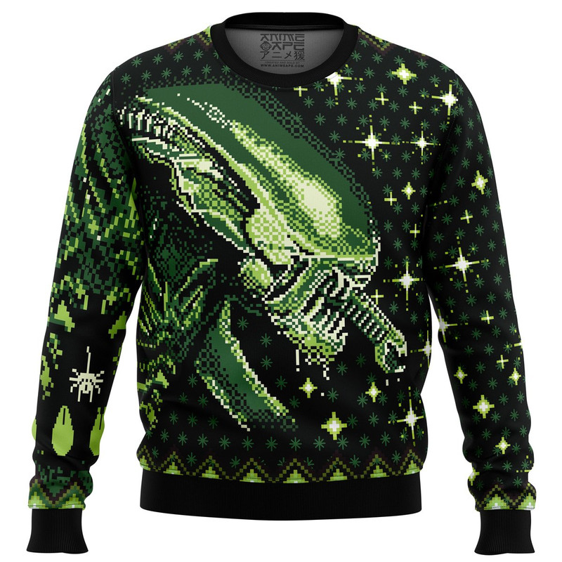 Xenomorph Alien All Over Print Hoodie 3D Zip Hoodie 3D Ugly Christmas Sweater 3D Fleece Hoodie