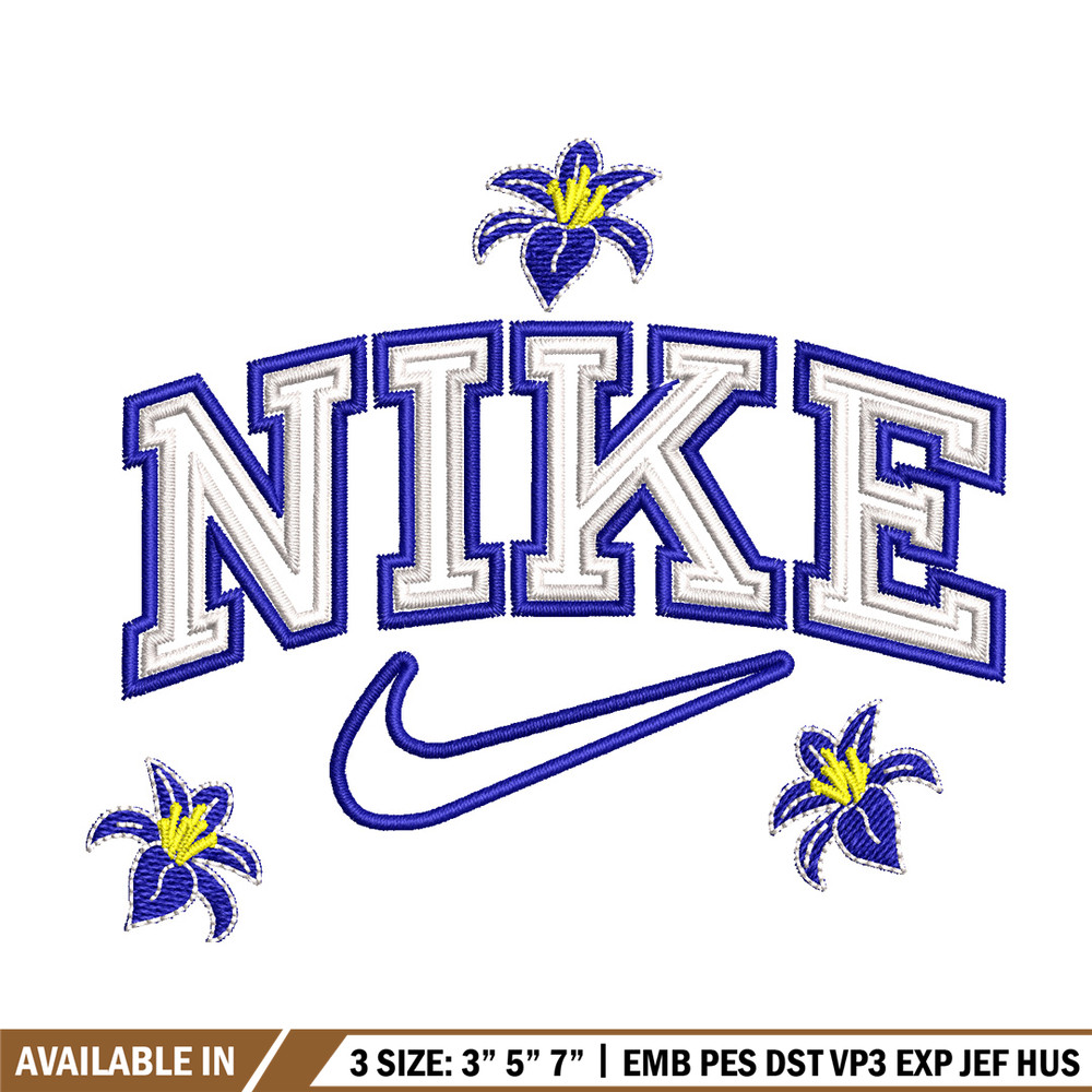 Nike flower embroidery design, Flower embroidery, Nike design, Embroidery shirt, Embroidery file, Digital download.jpg