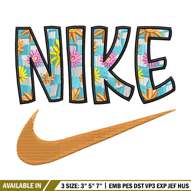 Nike flower embroidery design, Flower embroidery, Nike design, Embroidery shirt, Embroidery file,Digital download.jpg