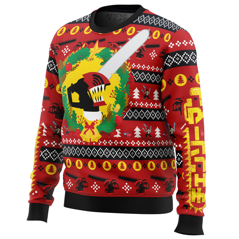 Christmas Dream Chainsaw Man All Over Print Hoodie 3D Zip Hoodie 3D Ugly Christmas Sweater 3D Fleece Hoodie