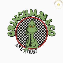 retro vintage grinchmas and co est 1957 svg file for cricut