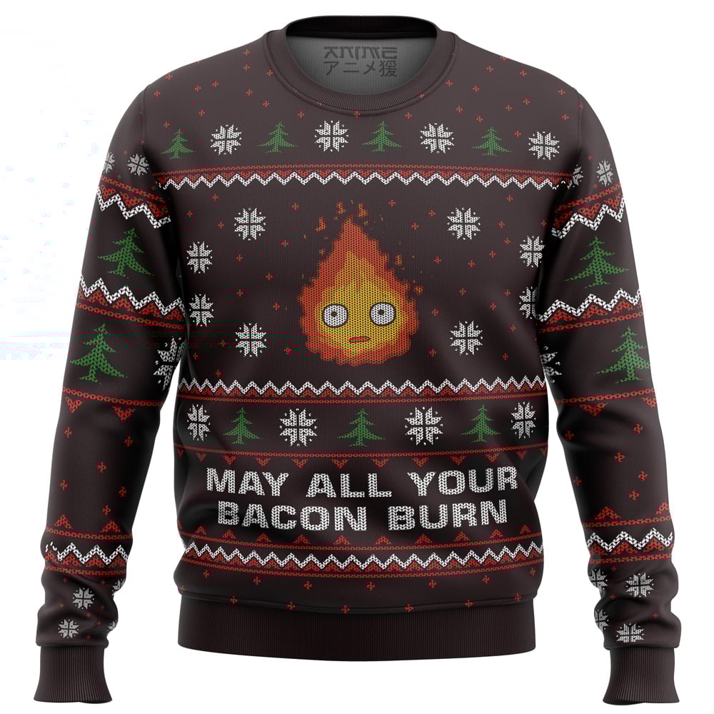 Ghibli May All Your Bacon Burn All Over Print Hoodie 3D Zip Hoodie 3D Ugly Christmas Sweater 3D Fleece Hoodie