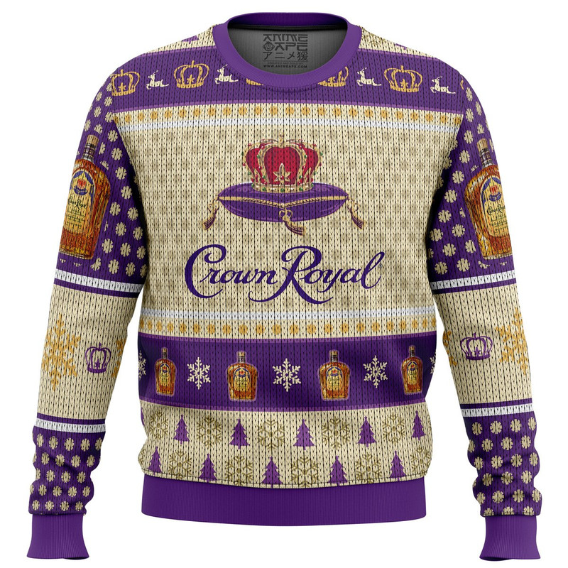 Crown Royal Whiskey All Over Print Hoodie 3D Zip Hoodie 3D Ugly Christmas Sweater 3D Fleece Hoodie