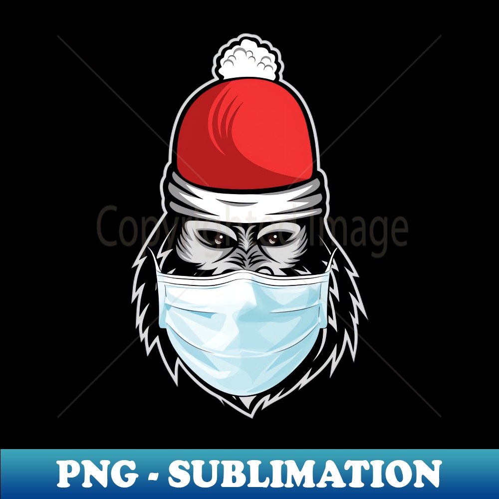 IK-20231024-3943_Gorilla Face Wear in Christmas Cap and Face Mask 3621.jpg