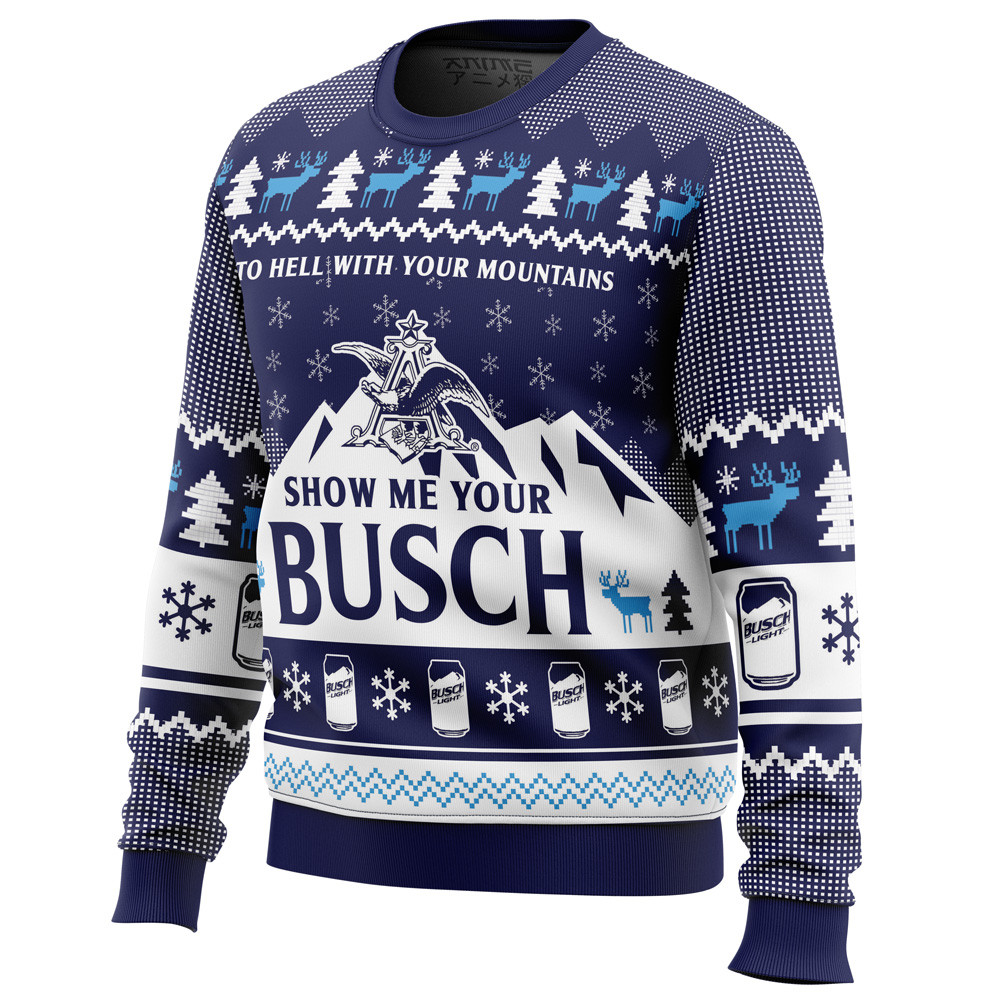Show Me Your Busch All Over Print Hoodie 3D Zip Hoodie 3D Ugly Christmas Sweater 3D Fleece Hoodie