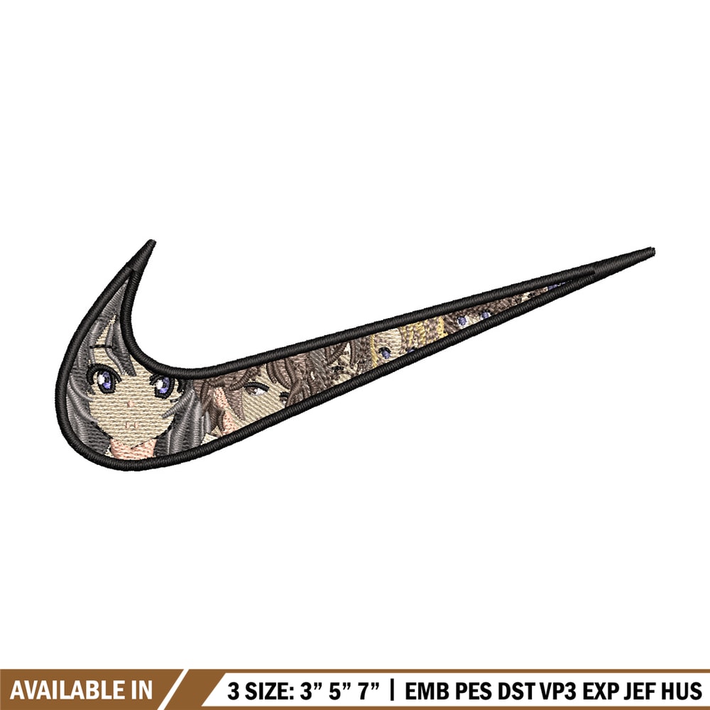 Nike mai embroidery design, Seishun Buta embroidery, Nike design,Embroidery file,Embroidery shirt,Digital download.jpg