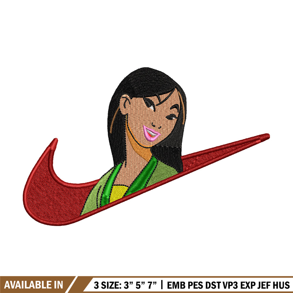 Nike Mulan embroidery design, Nike Mulan embroidery, Nike design, cartoon design, cartoon shirt, Digital download.jpg