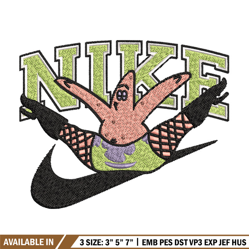 Nike patrick Embroidery Design, Spongebob Embroidery, Nike Embroidery, Embroidery File, Logo shirt, Digital download.jpg