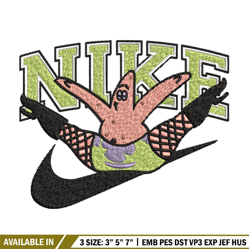 Nike patrick Embroidery Design, Spongebob Embroidery, Nike Embroidery, Embroidery File, Logo shirt, Digital download.jpg