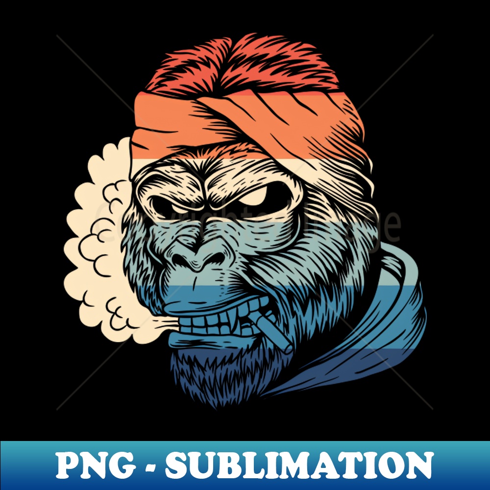 KQ-20231024-10754_Vintage Bandana Gorilla Smoking 4296.jpg