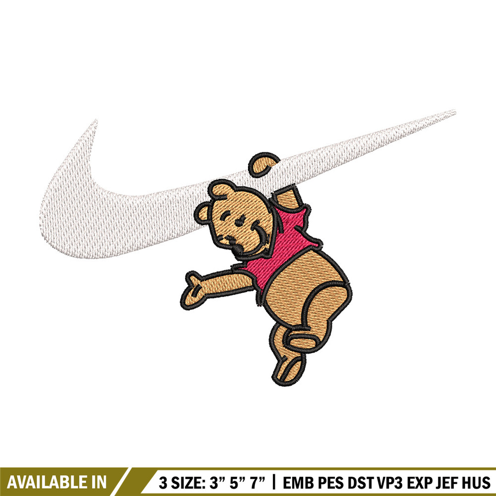 Nike pooh embroidery design, Disney pooh embroidery, Nike design, Embroidery shirt, Embroidery file, Digital download.jpg