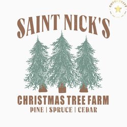 retro saint nick's christmas tree farm svg file for cricut