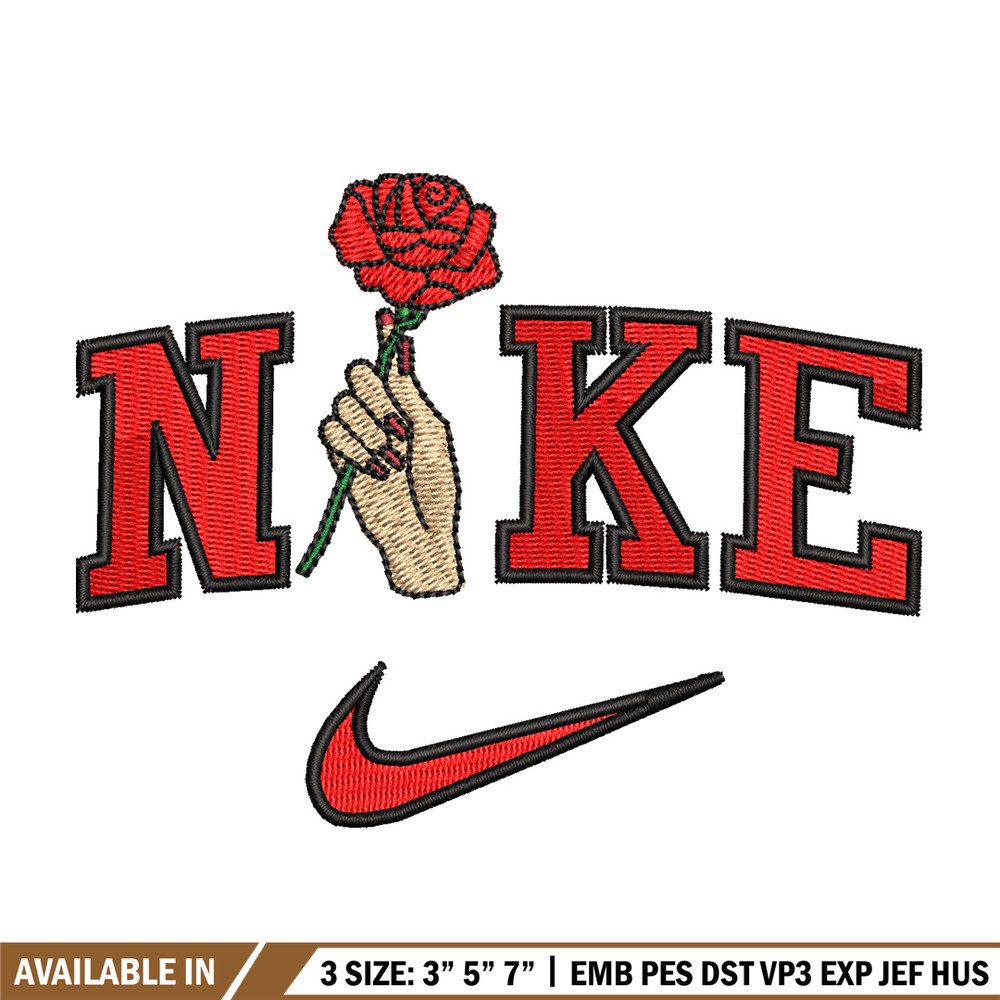 Nike red rose embroidery design, Nike embroidery, Embroidery file, Embroidery shirt, Emb design, Digital download.jpg