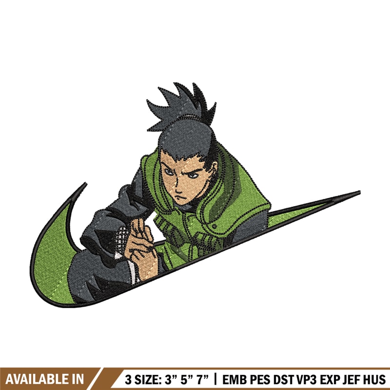 Nike Shikamaru embroidery design, Naruto embroidery, Nike design, anime design, anime shirt, Digital download.jpg