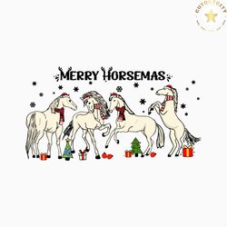 merry horsemas funny christmas santa hats svg digital file