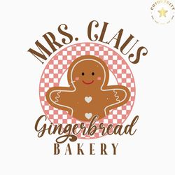 mrs claus gingerbread bakery retro christmas svg cricut file