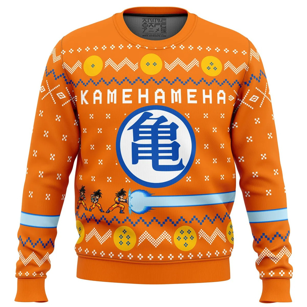 Dragon Ball Z Kamehameha All Over Print Hoodie 3D Zip Hoodie 3D Ugly Christmas Sweater 3D Fleece Hoodie