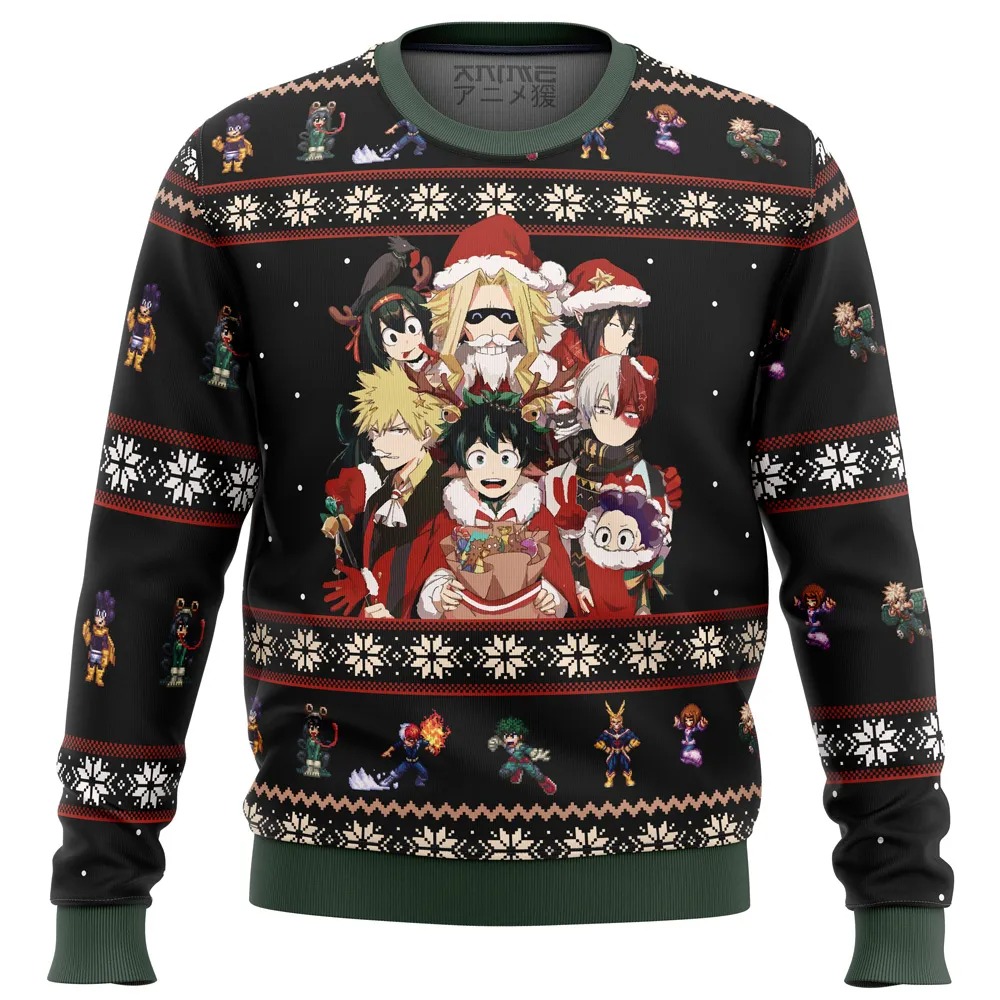 My Hero Academia Boku No Holiday All Over Print Hoodie 3D Zip Hoodie 3D Ugly Christmas Sweater 3D Fleece Hoodie