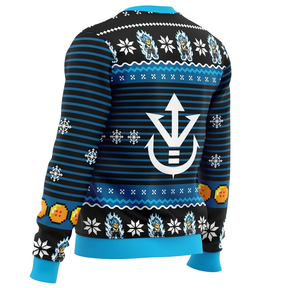 Super Saiyan Blue Vegeta All Over Print Hoodie 3D Zip Hoodie 3D Ugly Christmas Sweater 3D Fleece Hoodie