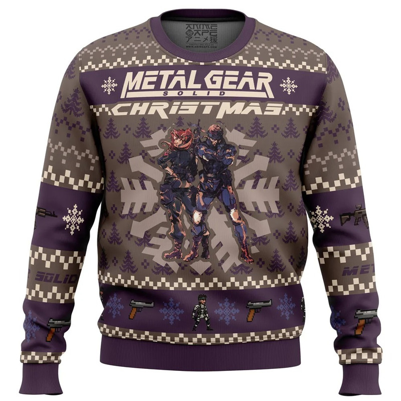 Christmas Metal Gear Solid All Over Print Hoodie 3D Zip Hoodie 3D Ugly Christmas Sweater 3D Fleece Hoodie