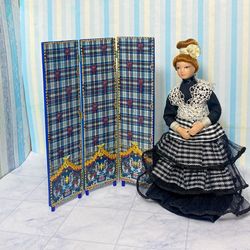 screen for a dollhouse. 1:12. doll furniture, doll miniature, doll accessories.