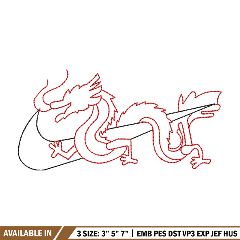 Nike x dragon asian embroidery design, Dragon embroidery, Nike design,Embroidery shirt,Embroidery file, Digital download.jpg