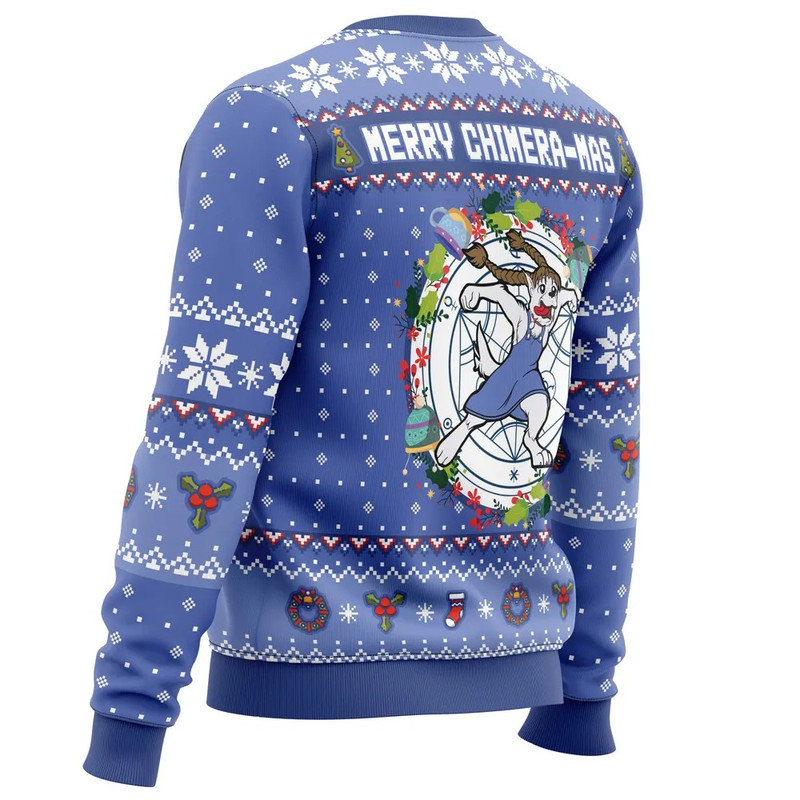 Merry Chimera-mas Fullmetal Alchemist All Over Print Hoodie 3D Zip Hoodie 3D Ugly Christmas Sweater 3D Fleece Hoodie