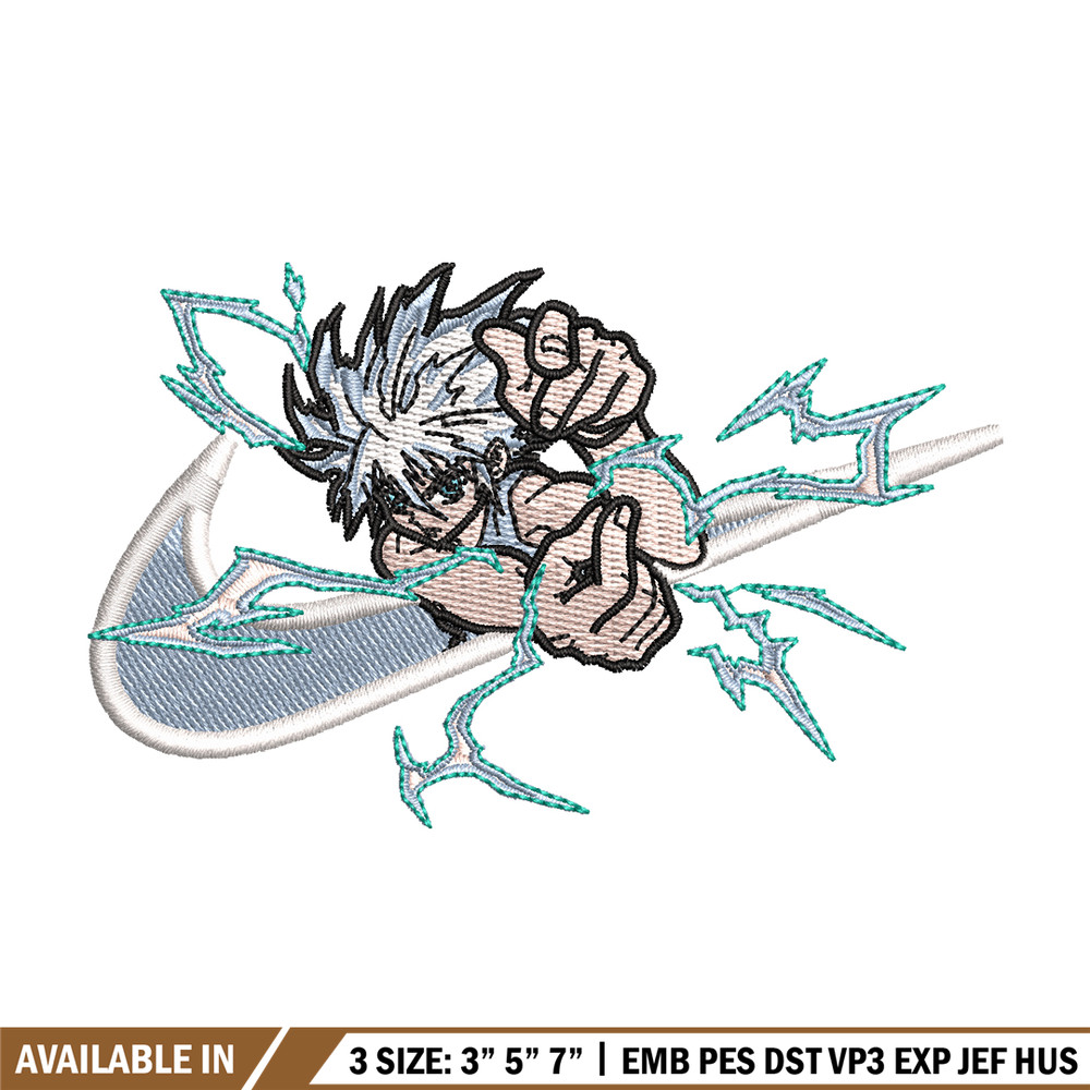 Nike x Killua embroidery design, Hunter x hunter embroidery, Nike design, anime design, anime shirt, Digital download.jpg