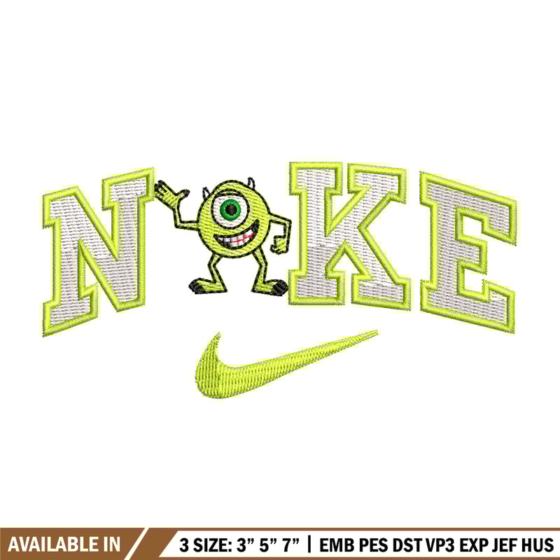 Nike x mike embroidery design, Disney embroidery, Nike design, Embroidery shirt, Embroidery file, Digital download.jpg