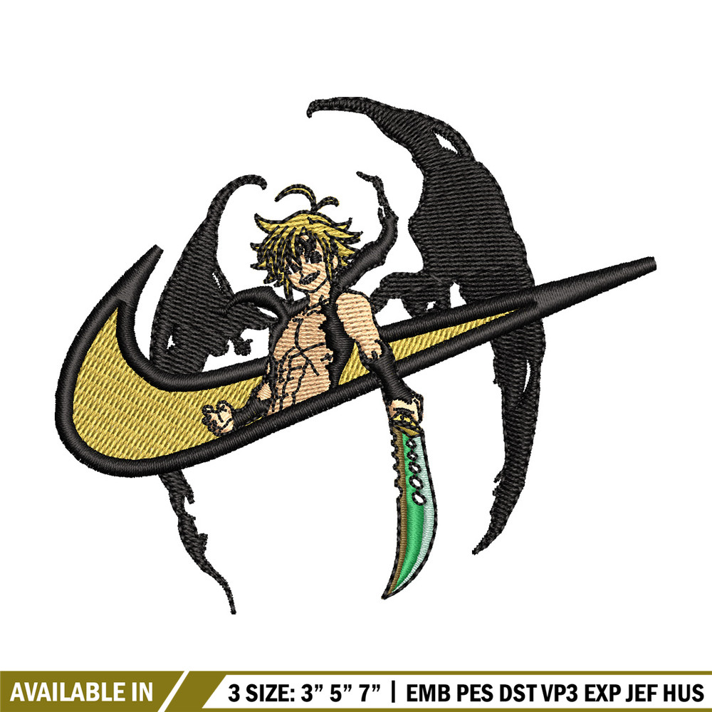 Nike x Meliodas embroidery design, Meliodas embroidery, Nike design, Embroidery shirt, Embroidery file, Digital download.jpg