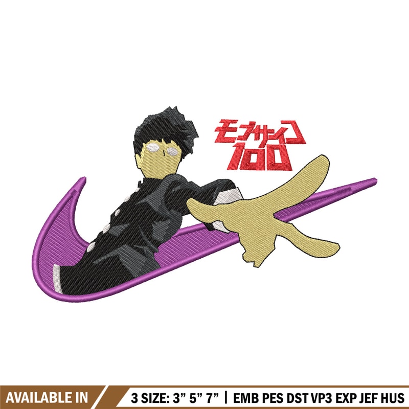 Nike x mob embroidery design, Mob psycho embroidery, Nike design, Embroidery shirt, Embroidery file, Digital download.jpg