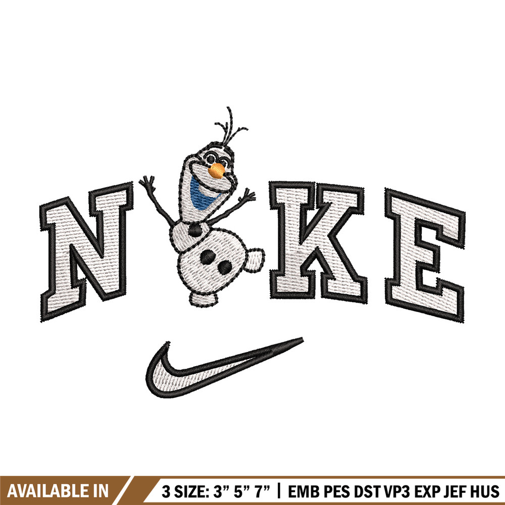Nike x olaf embroidery design, Disney embroidery, Nike design, Embroidery shirt, Embroidery file, Digital download.jpg