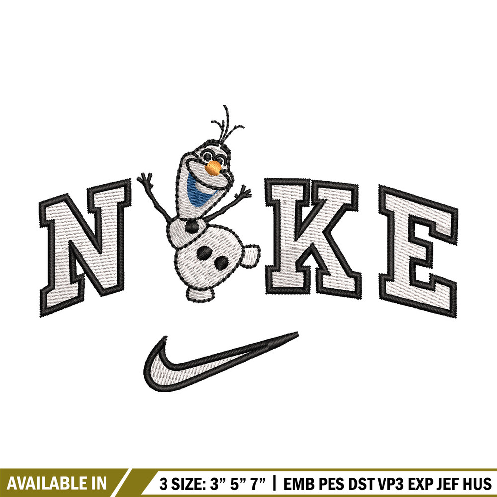 Nike x olaf embroidery design, Disney embroidery, Nike design, Embroidery shirt, Embroidery file, Digital download.jpg