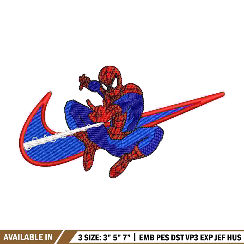 Nike x spiderman embroidery design, Mavel embroidery, Nike design, Embroidery shirt, Embroidery file, Digital download.jpg